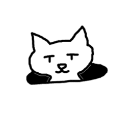 white fat cat sticker #4947523