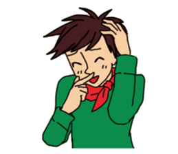 Shake you of red scarf.With your Hrart sticker #4949447