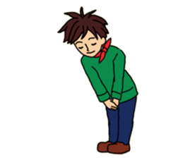 Shake you of red scarf.With your Hrart sticker #4949448