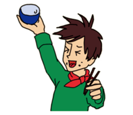 Shake you of red scarf.With your Hrart sticker #4949451