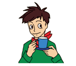 Shake you of red scarf.With your Hrart sticker #4949452