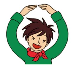 Shake you of red scarf.With your Hrart sticker #4949454