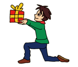 Shake you of red scarf.With your Hrart sticker #4949456