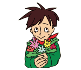 Shake you of red scarf.With your Hrart sticker #4949457