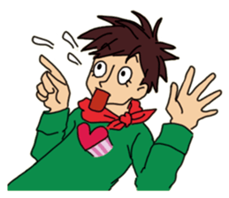 Shake you of red scarf.With your Hrart sticker #4949473