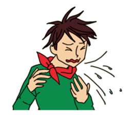 Shake you of red scarf.With your Hrart sticker #4949474