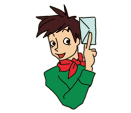 Shake you of red scarf.With your Hrart sticker #4949476