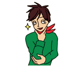 Shake you of red scarf.With your Hrart sticker #4949479