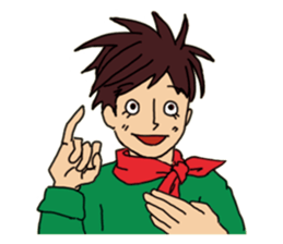 Shake you of red scarf.With your Hrart sticker #4949480