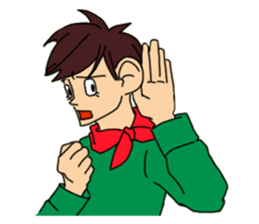 Shake you of red scarf.With your Hrart sticker #4949482