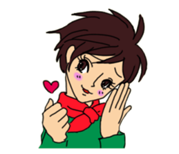 Shake you of red scarf.With your Hrart sticker #4949484