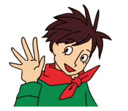 Shake you of red scarf.With your Hrart sticker #4949485