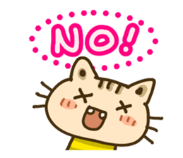 Cute Cat wearing a yellow striped shirt sticker #4953417