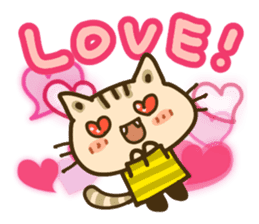 Cute Cat wearing a yellow striped shirt sticker #4953435
