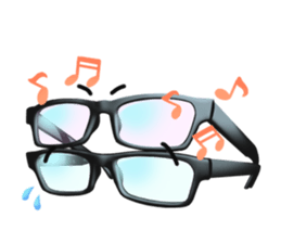 Black edge Glasses sticker #4953459