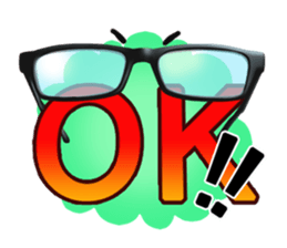 Black edge Glasses sticker #4953464