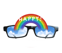 Black edge Glasses sticker #4953468