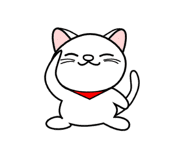 Greetings of a white cat sticker #4955218