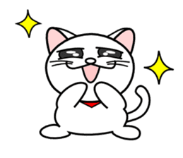 Greetings of a white cat sticker #4955228