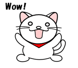 Greetings of a white cat sticker #4955230