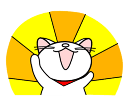 Greetings of a white cat sticker #4955237