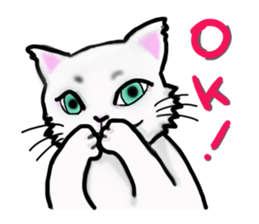 Cat of jade green eyes sticker #4956766