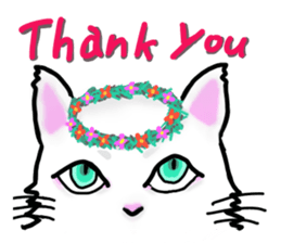 Cat of jade green eyes sticker #4956768