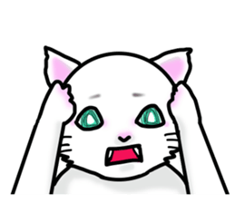 Cat of jade green eyes sticker #4956803