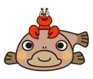 Stamp of cute shrimp sticker #4961887