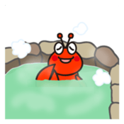 Stamp of cute shrimp sticker #4961892