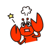 Stamp of cute shrimp sticker #4961899