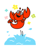 Stamp of cute shrimp sticker #4961900