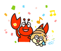 Stamp of cute shrimp sticker #4961903
