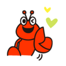 Stamp of cute shrimp sticker #4961904