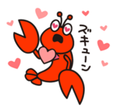Stamp of cute shrimp sticker #4961905