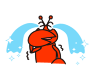 Stamp of cute shrimp sticker #4961907