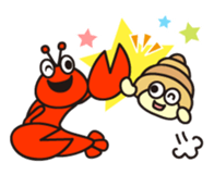 Stamp of cute shrimp sticker #4961908
