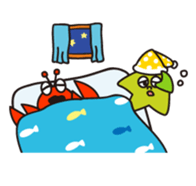 Stamp of cute shrimp sticker #4961912