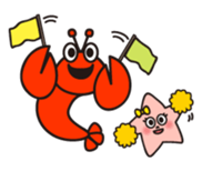 Stamp of cute shrimp sticker #4961914