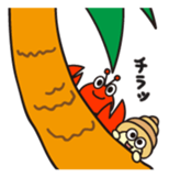 Stamp of cute shrimp sticker #4961916