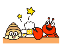 Stamp of cute shrimp sticker #4961919