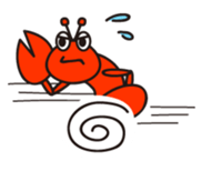 Stamp of cute shrimp sticker #4961920