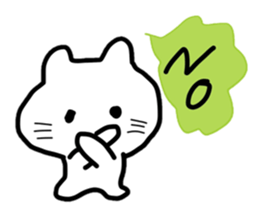 Daily conversation of white cat sticker #4961984
