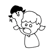 simple girl sticker sticker #4964525