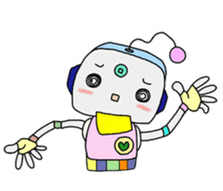Colorful robot sticker #4969422
