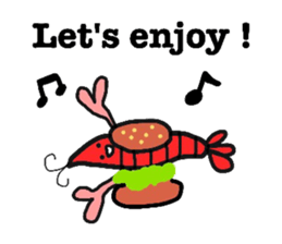 Funny shrimp dishes sticker #4970184