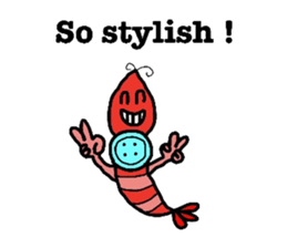 Funny shrimp dishes sticker #4970189