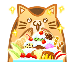 Eclair, cat loves food sticker #4971299