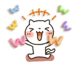 Simple white cat!6 sticker #4971534