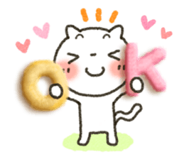 Simple white cat!6 sticker #4971535